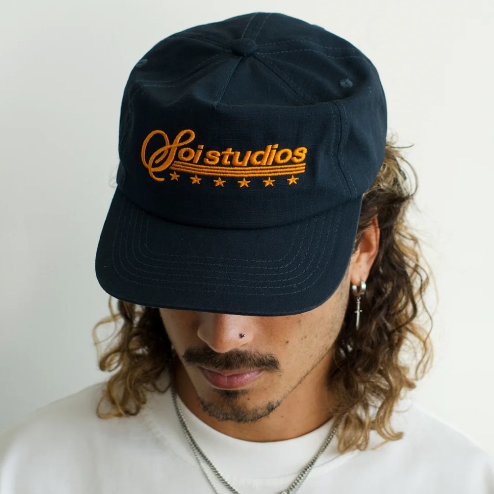 Noi Studios Navy Marine Cap with Orange Logo